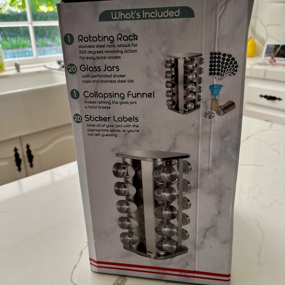 Revolving Spice Rack Square Stainless Steel - Picture 5 of 8